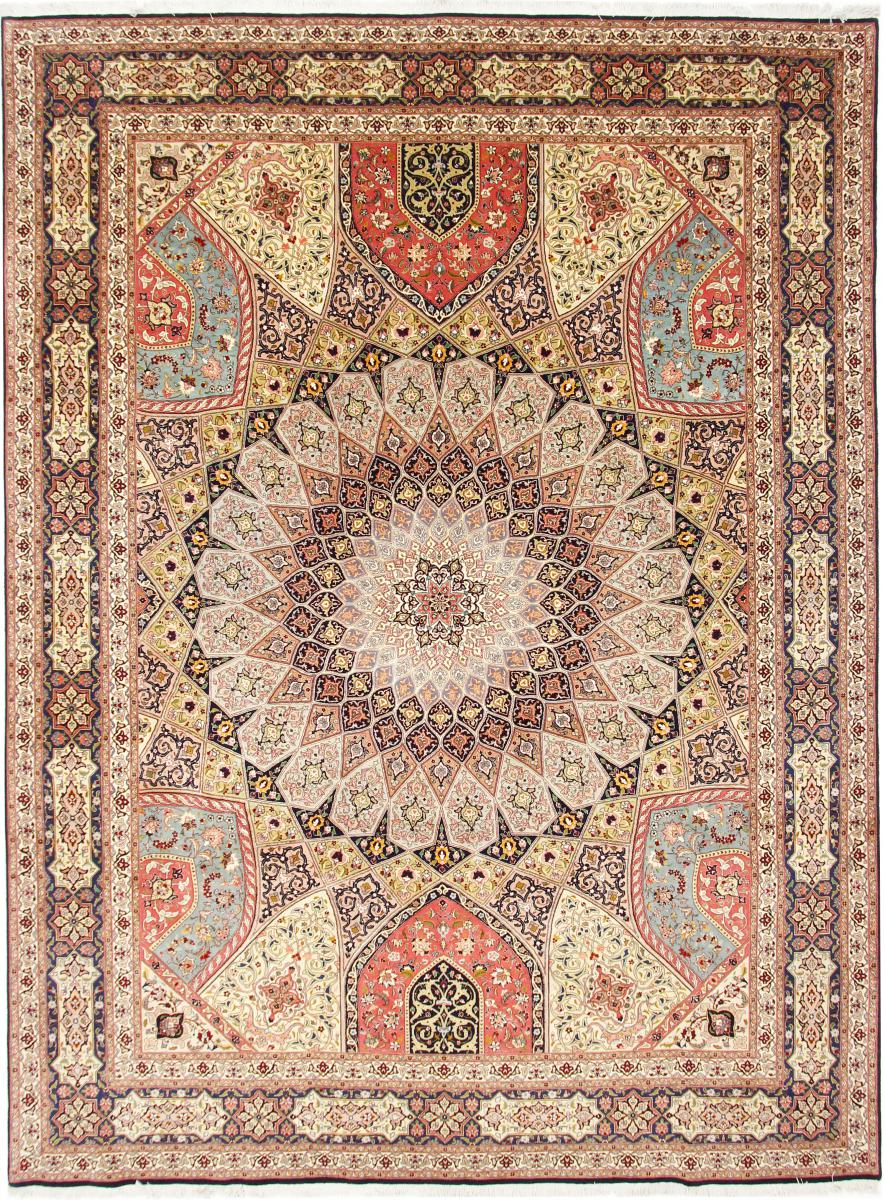 Tappeto persiano Tabriz 50Raj 13'0"x9'9" 13'0"x9'9", Tappeto persiano Annodato a mano