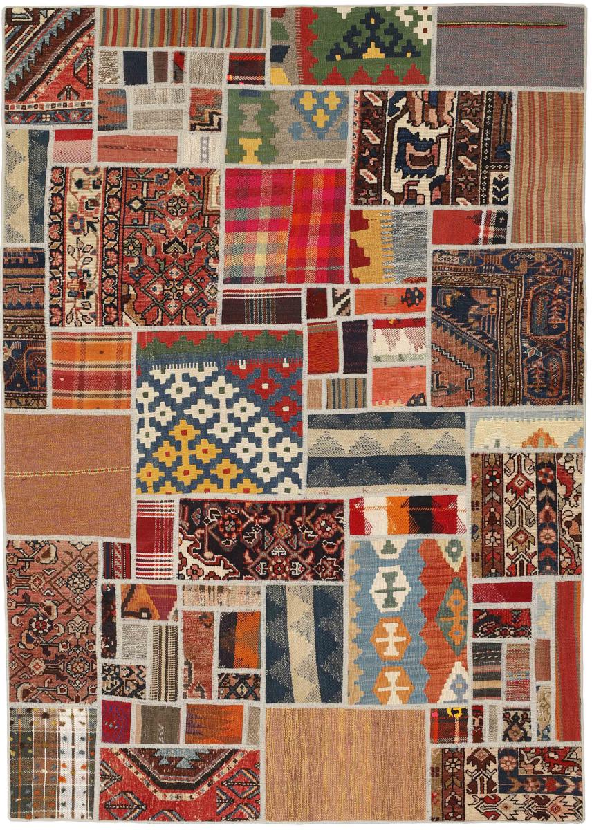 Tapete persa Kilim Patchwork 201x139 201x139, Tapete persa Tecido à mão