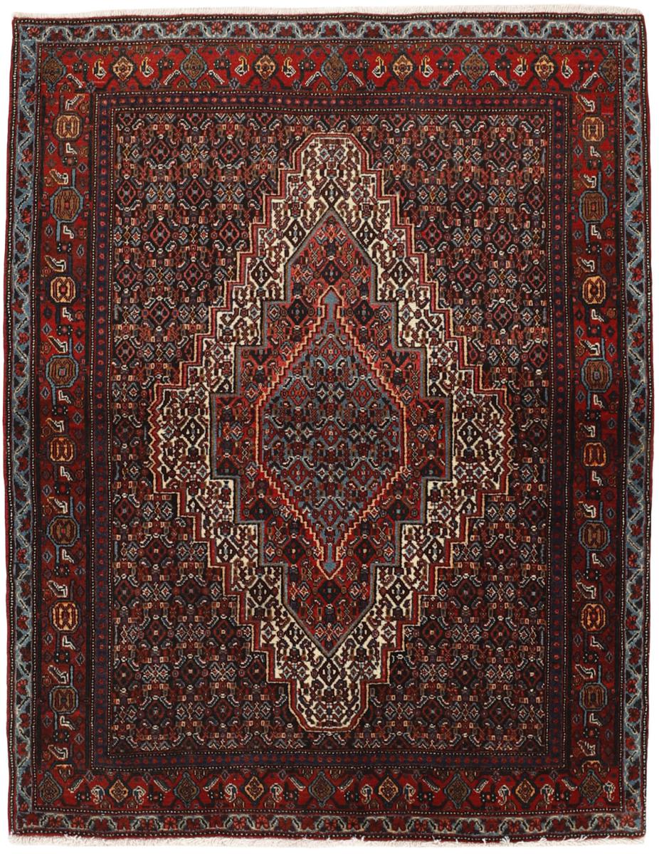 Persian Rug Senneh 5'1"x4'0" 5'1"x4'0", Persian Rug Knotted by hand