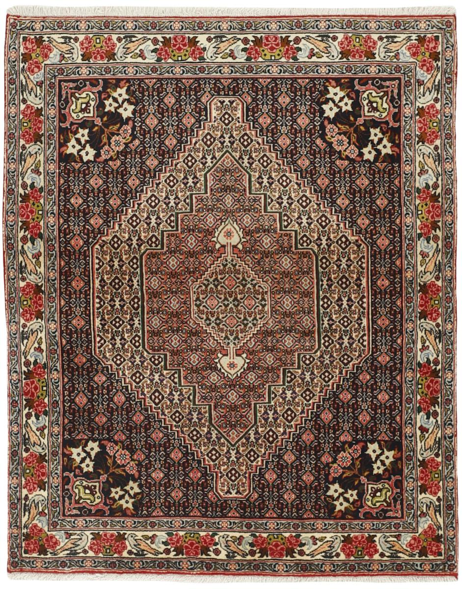Persian Rug Senneh 5'1"x4'0" 5'1"x4'0", Persian Rug Knotted by hand