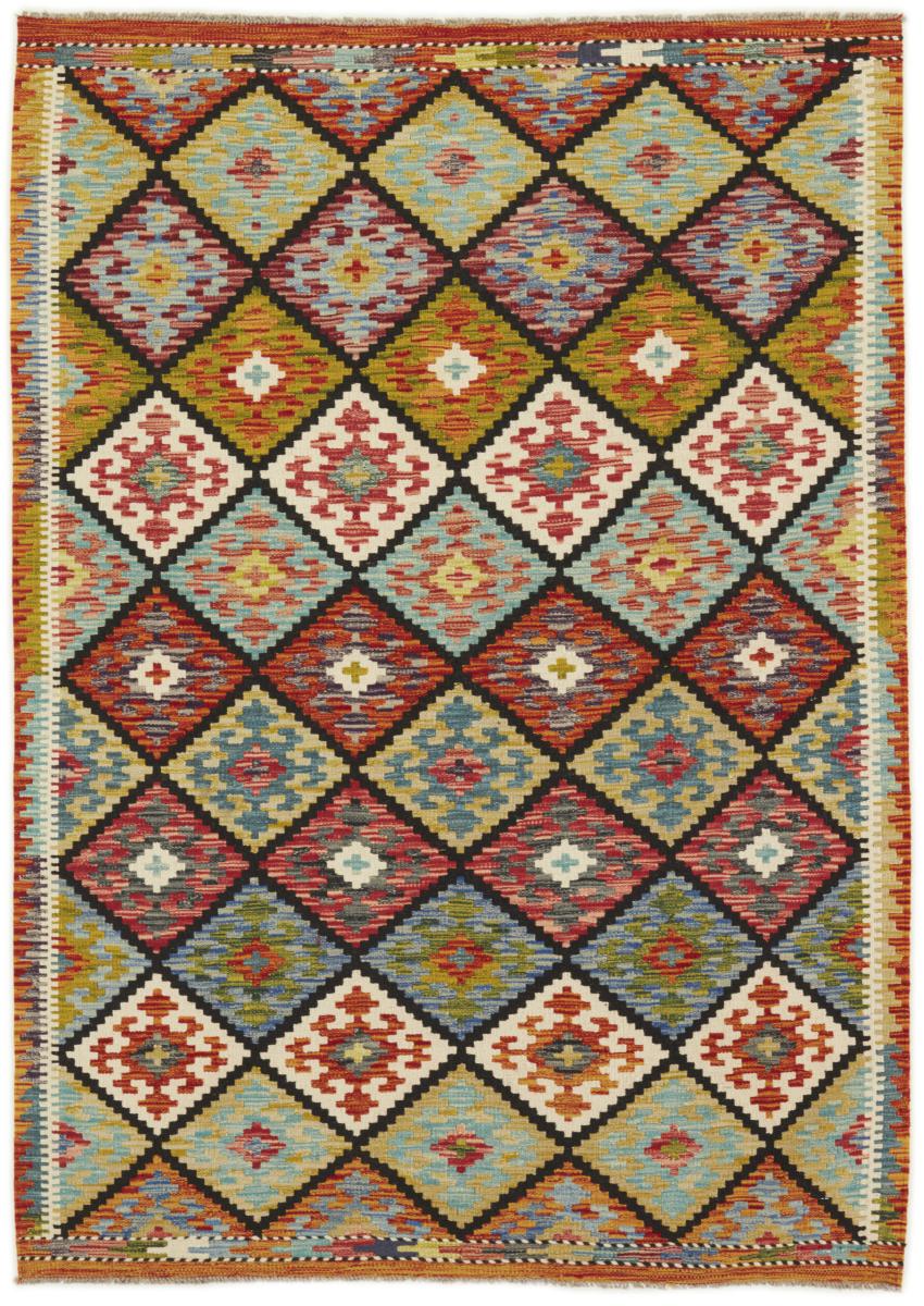 Afghan rug Kilim Afghan 6'2"x4'4" 6'2"x4'4", Persian Rug Woven by hand