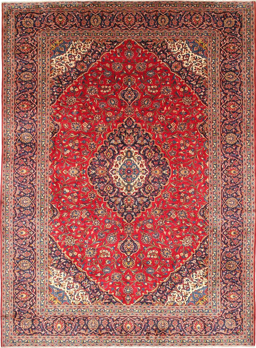 Tapis persan Kashan 406x298 406x298, Tapis persan Noué à la main