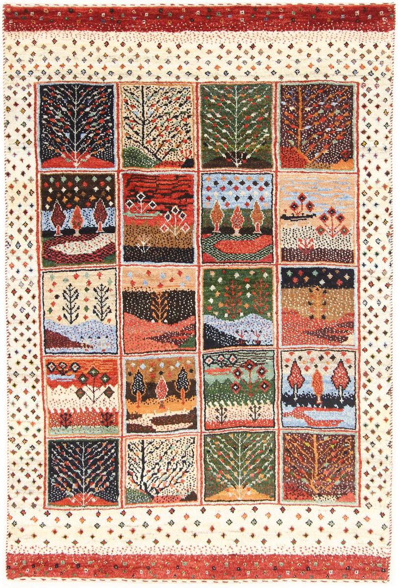 Persialainen matto Persia Gabbeh Yalameh Nature 4'10"x3'3" 4'10"x3'3", Persialainen matto Solmittu käsin