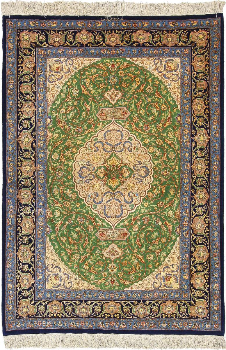 Perzisch tapijt Qum Zijde 5'1"x3'6" 5'1"x3'6", Perzisch tapijt Handgeknoopte