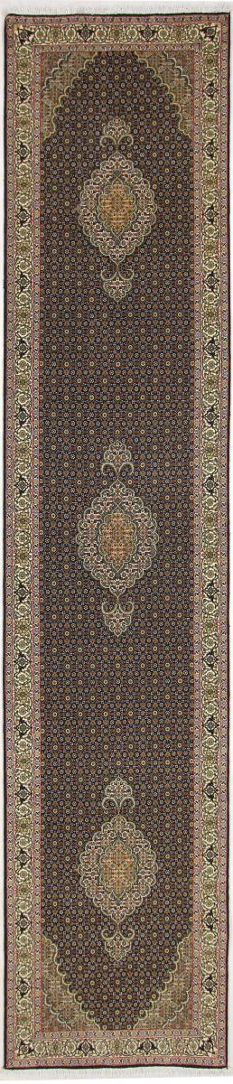 Persian Rug Tabriz Mahi 12'10"x2'8" 12'10"x2'8", Persian Rug Knotted by hand