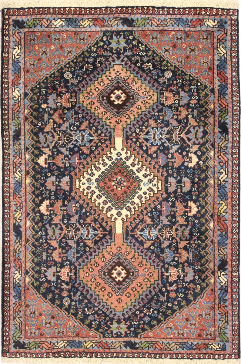 Persian Rug Yalameh 4'0"x2'7" 4'0"x2'7", Persian Rug Knotted by hand