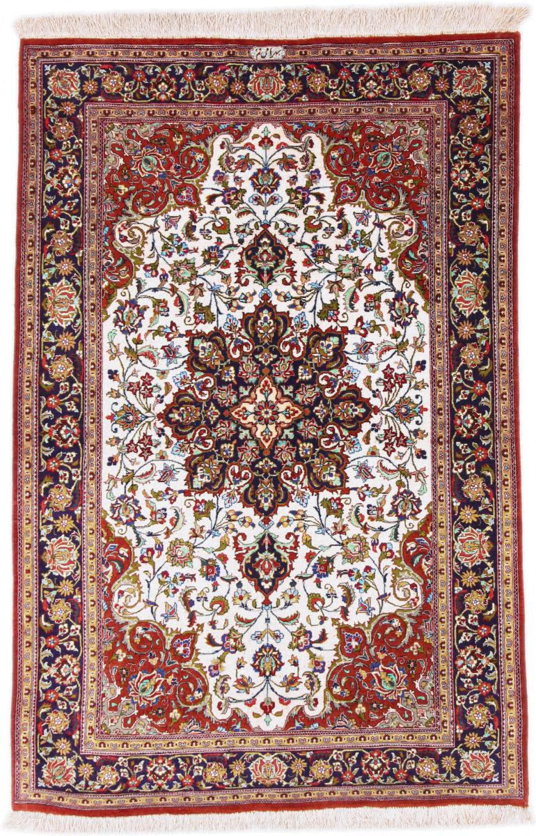 Persian Rug Qum Silk 5'2"x3'4" 5'2"x3'4", Persian Rug Knotted by hand