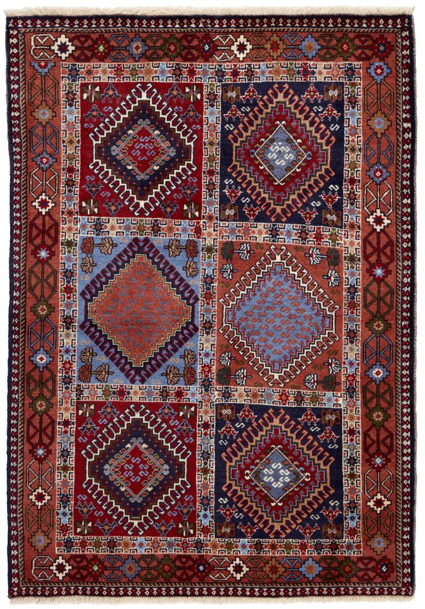 Persian Rug Yalameh 4'11"x3'5" 4'11"x3'5", Persian Rug Knotted by hand