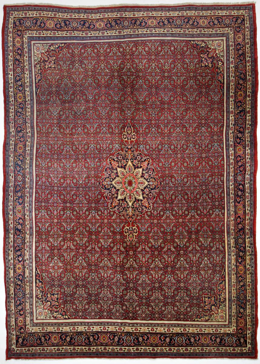 Persian Rug Bidjar Antique 12'0"x8'9" 12'0"x8'9", Persian Rug Knotted by hand