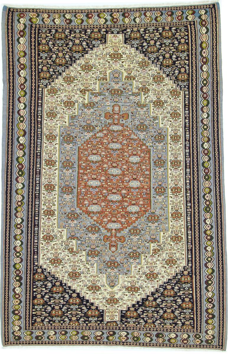 Tapis persan Kilim Senneh 9'7"x6'4" 9'7"x6'4", Tapis persan Noué à la main