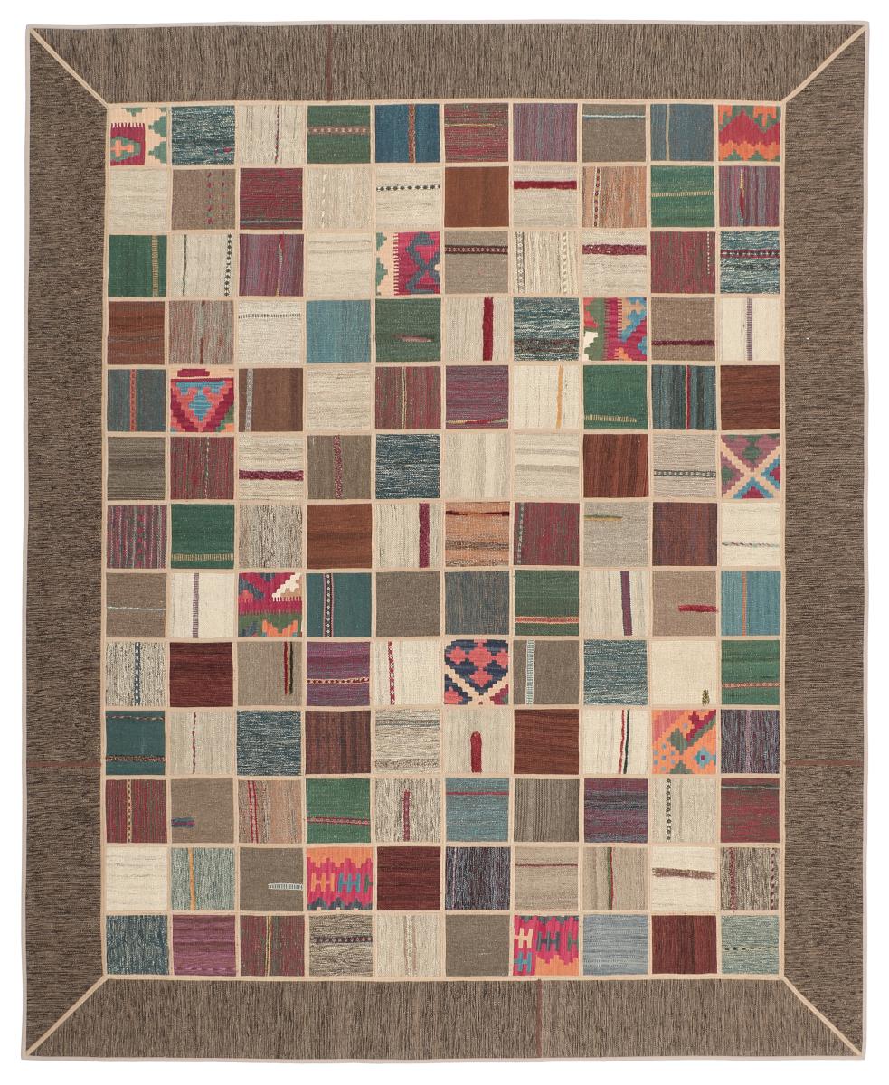  ペルシャ絨毯 キリム パッチワーク 10'1"x8'2" 10'1"x8'2",  ペルシャ絨毯 手織り
