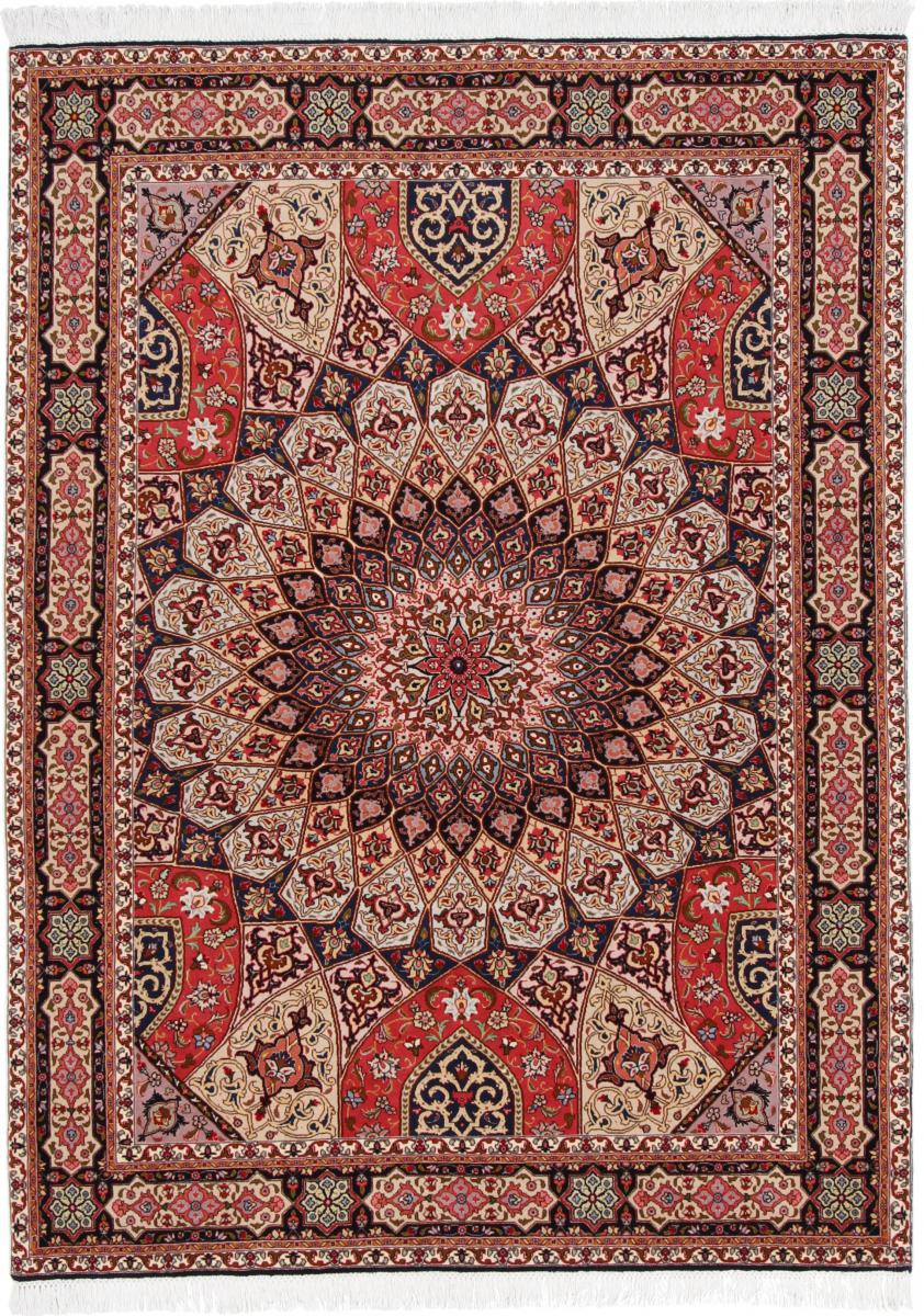 Persian Rug Tabriz 50Raj Gombad 7'1"x5'1" 7'1"x5'1", Persian Rug Knotted by hand