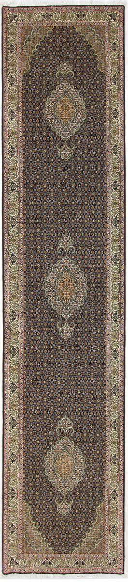 Persian Rug Tabriz Mahi 13'0"x2'8" 13'0"x2'8", Persian Rug Knotted by hand