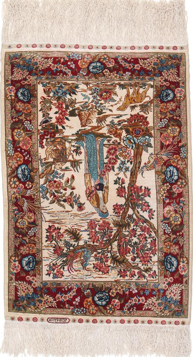  Hereke 2'7"x1'9" 2'7"x1'9", Persian Rug Knotted by hand