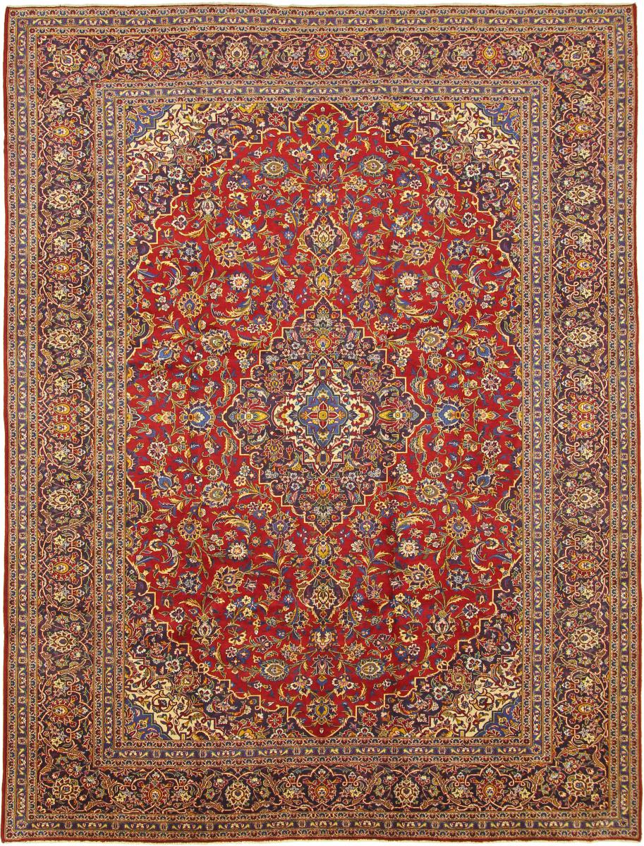 Persian Rug Keshan 13'6"x10'1" 13'6"x10'1", Persian Rug Knotted by hand