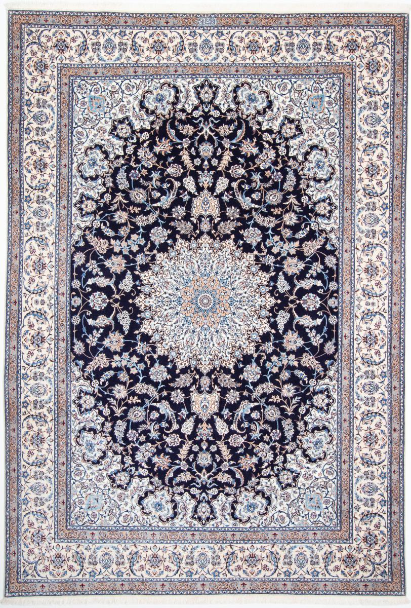 Persian Rug Nain 6La 10'3"x7'1" 10'3"x7'1", Persian Rug Knotted by hand