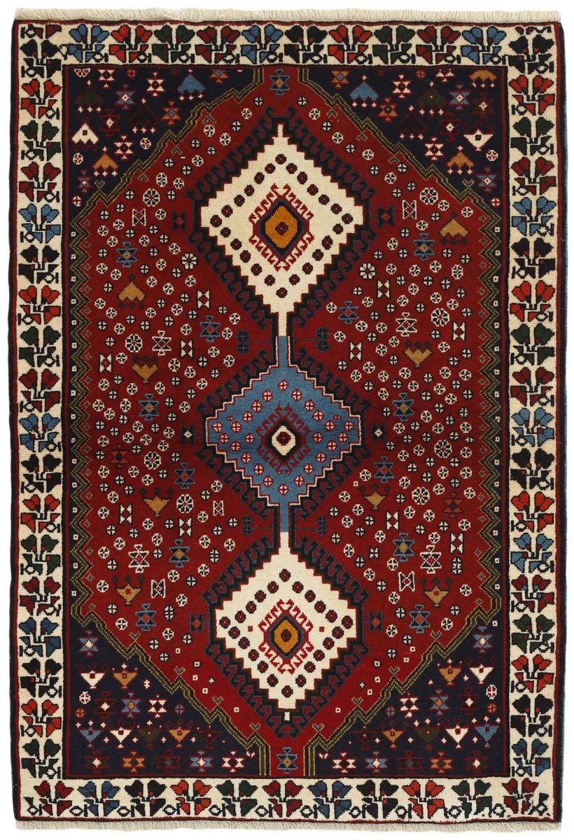 Tapis persan Yalameh 147x101 147x101, Tapis persan Noué à la main