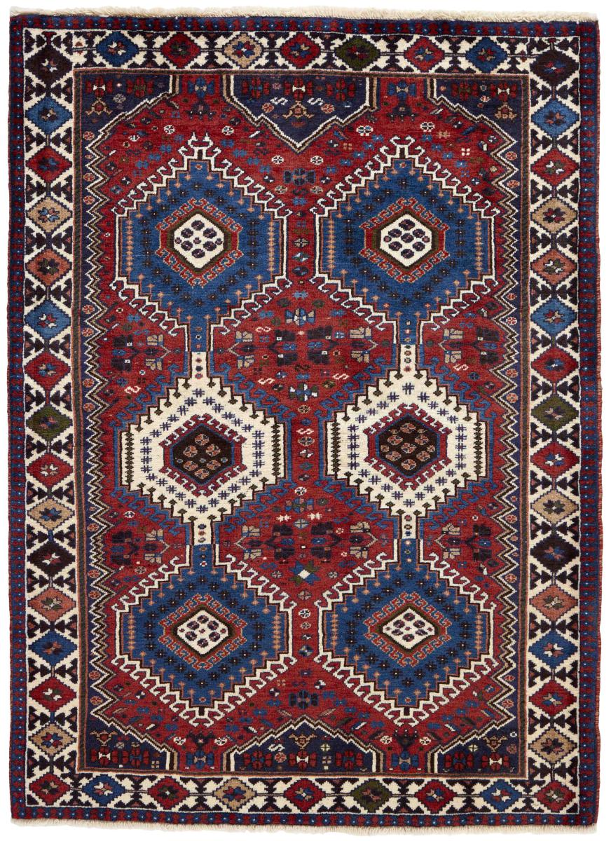 Persian Rug Yalameh 4'10"x3'5" 4'10"x3'5", Persian Rug Knotted by hand