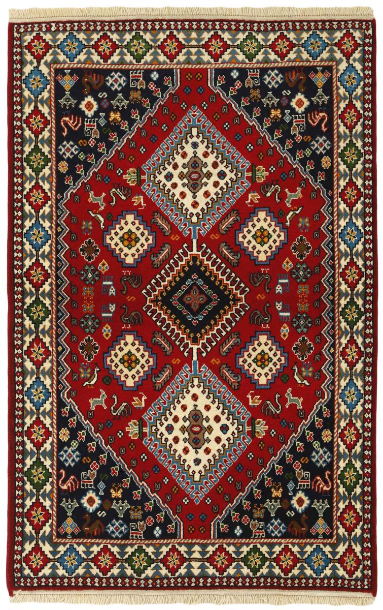 Tapis persan Yalameh 5'1"x3'5" 5'1"x3'5", Tapis persan Noué à la main