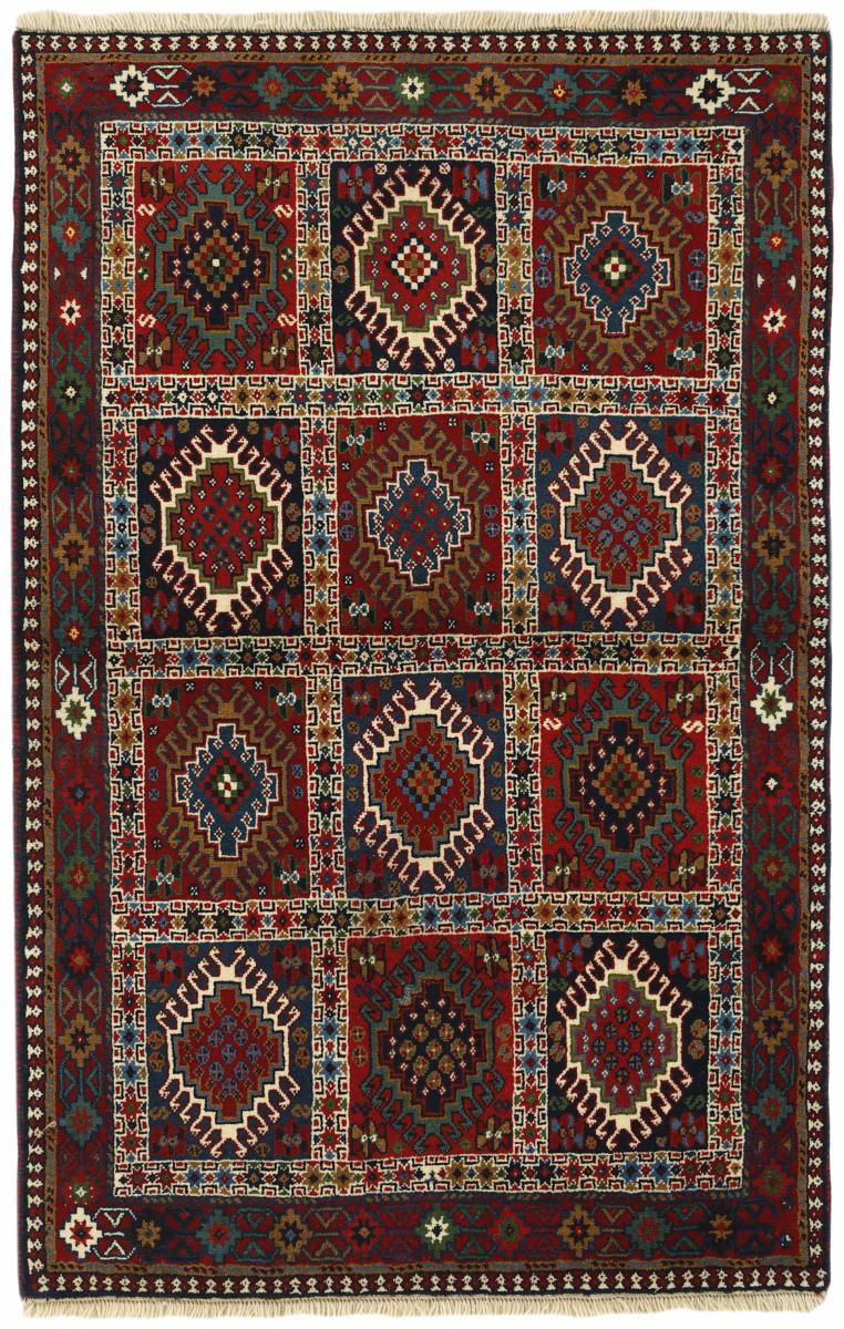 Persian Rug Yalameh 4'11"x3'2" 4'11"x3'2", Persian Rug Knotted by hand