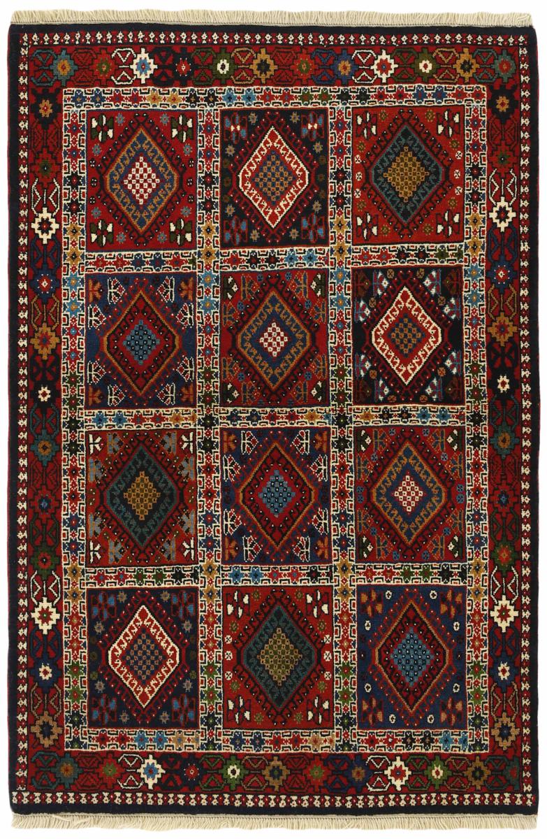 Persian Rug Yalameh 4'10"x3'3" 4'10"x3'3", Persian Rug Knotted by hand