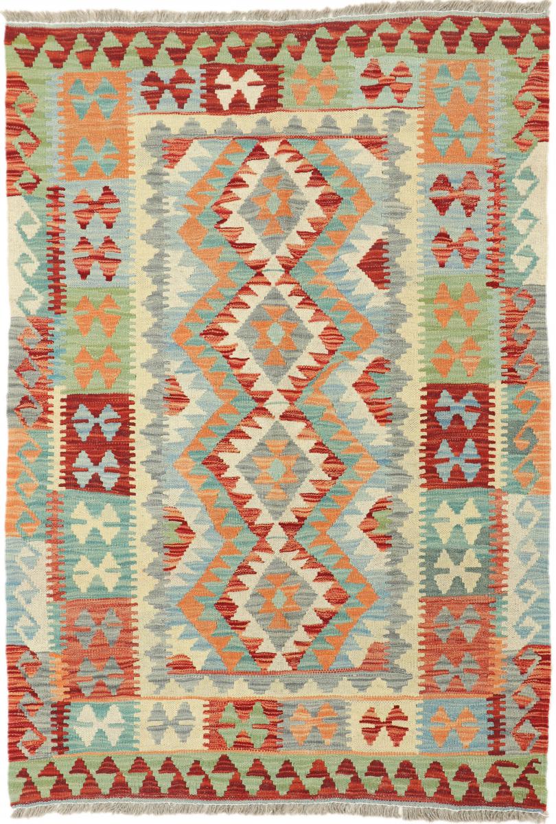 アフガンカーペット キリム アフガン 4'11"x3'5" 4'11"x3'5",  ペルシャ絨毯 手織り