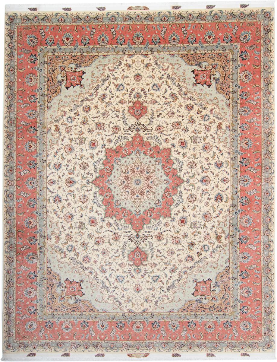 Persian Rug Tabriz 50Raj 12'9"x10'1" 12'9"x10'1", Persian Rug Knotted by hand