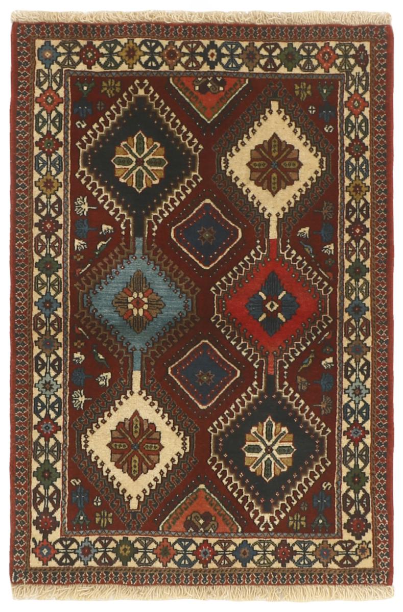 Persian Rug Yalameh 4'1"x2'7" 4'1"x2'7", Persian Rug Knotted by hand