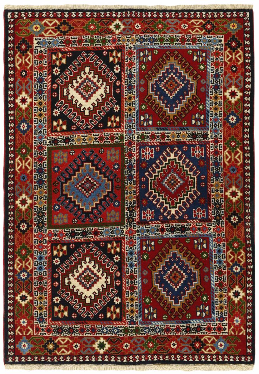 Persian Rug Yalameh 4'7"x3'3" 4'7"x3'3", Persian Rug Knotted by hand