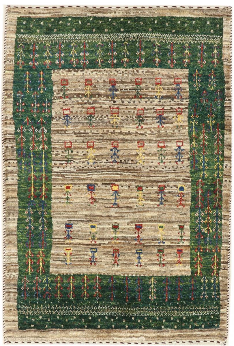 Persian Rug Persian Gabbeh Loribaft Nature 3'1"x2'2" 3'1"x2'2", Persian Rug Knotted by hand