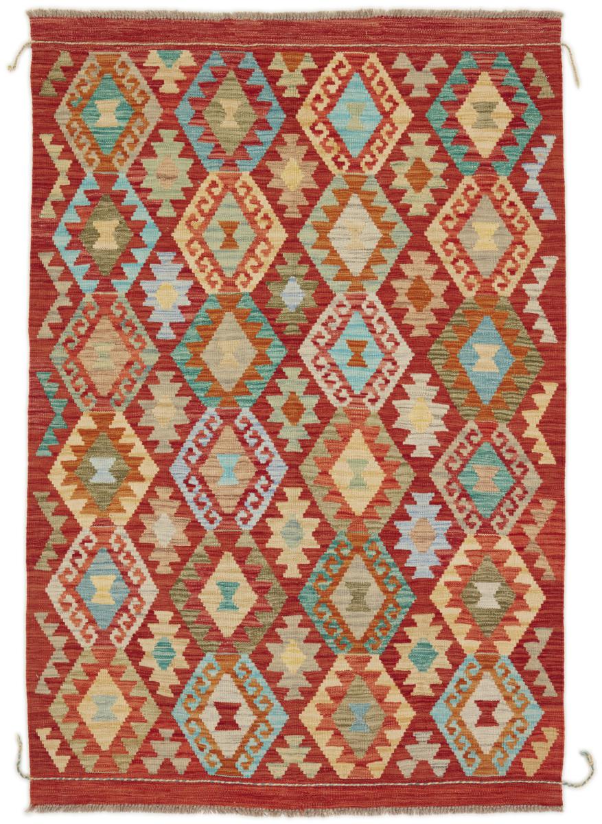 Afghanischer Teppich Kelim Afghan 6'3"x4'3" 6'3"x4'3", Perserteppich Handgewebt