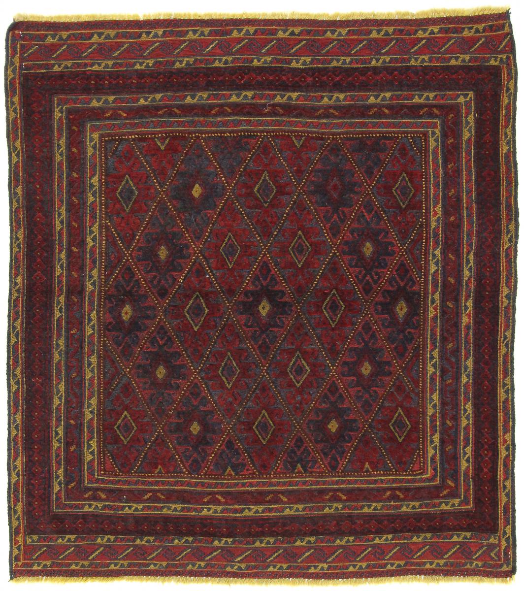 アフガンカーペット Nimbaft 131x112 131x112,  ペルシャ絨毯 手織り