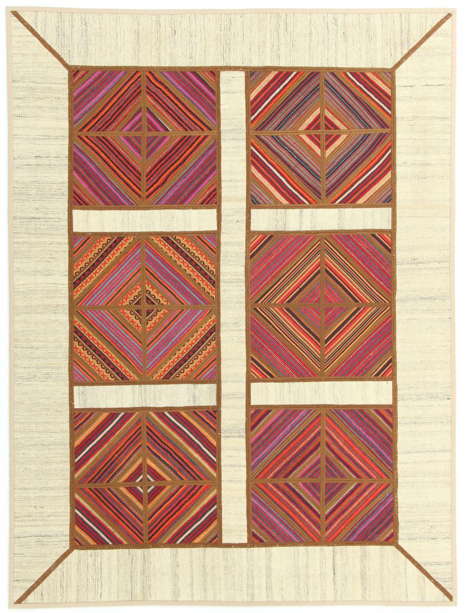  ペルシャ絨毯 キリム パッチワーク 199x151 199x151,  ペルシャ絨毯 手織り