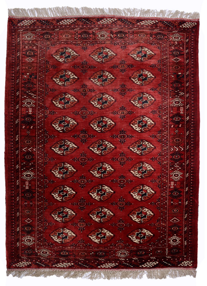 Perzsa szőnyeg Turkaman Selyemfonal 154x118 154x118, Perzsa szőnyeg Kézzel csomózva