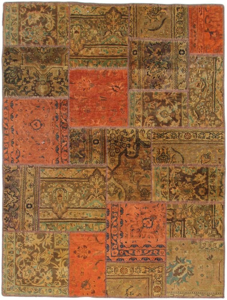  ペルシャ絨毯 パッチワーク 200x150 200x150,  ペルシャ絨毯 手織り