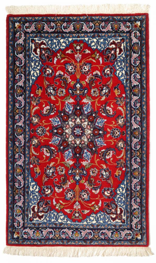 Persian Rug Isfahan Silk Warp 3'9"x2'4" 3'9"x2'4", Persian Rug Knotted by hand