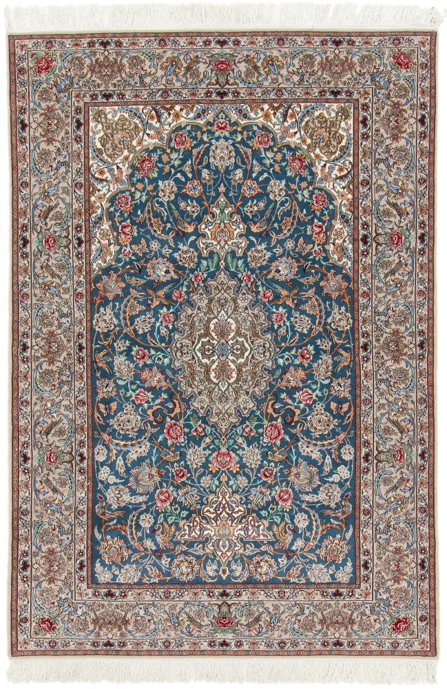 Персидский ковер Исфахан шелковая основа 223x150 223x150, Персидский ковер ручная работа