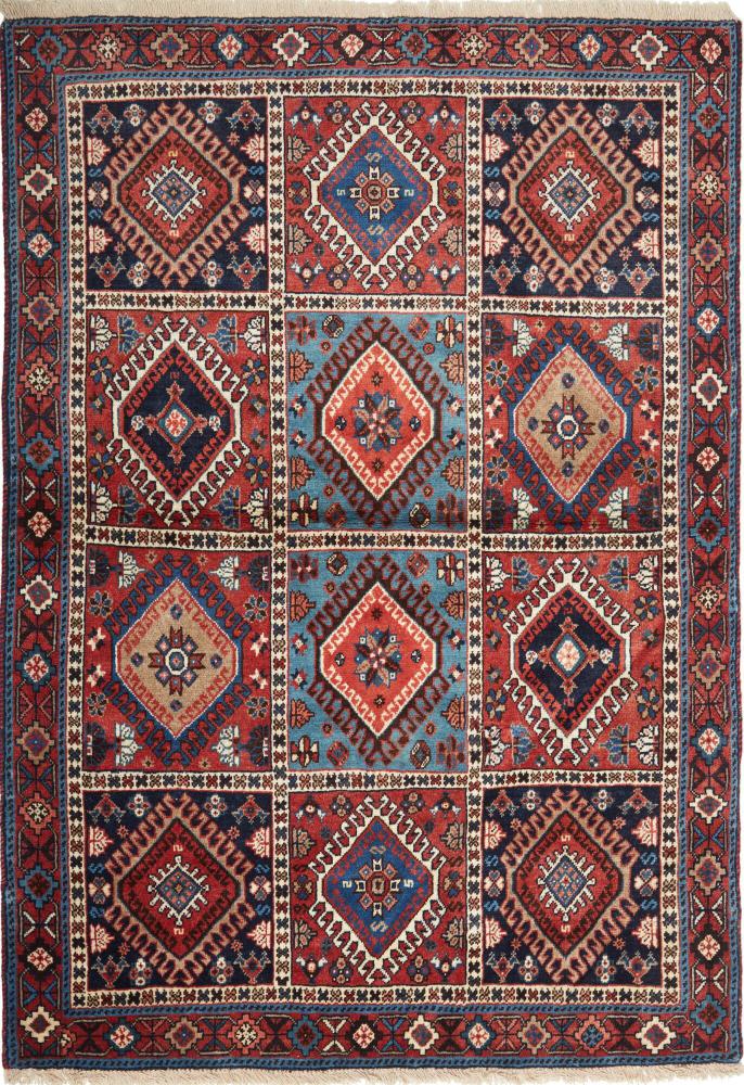 Persian Rug Yalameh 4'11"x3'5" 4'11"x3'5", Persian Rug Knotted by hand