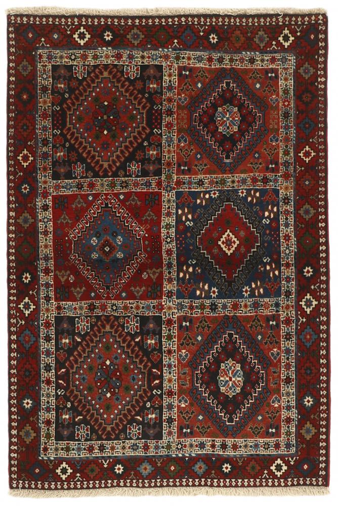 Persian Rug Yalameh 4'10"x3'5" 4'10"x3'5", Persian Rug Knotted by hand