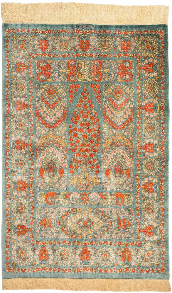 Perzisch tapijt Qum Zijde 120x79 120x79, Perzisch tapijt Handgeknoopte