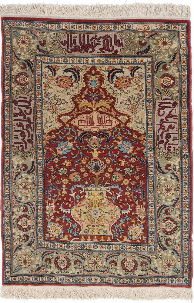  Hereke Zijde 87x64 87x64, Perzisch tapijt Handgeknoopte