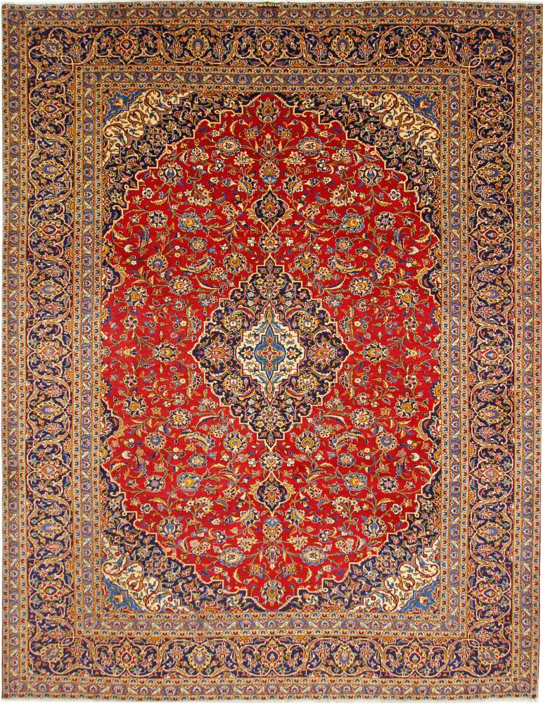 Tapis persan Kashan 13'0"x9'11" 13'0"x9'11", Tapis persan Noué à la main