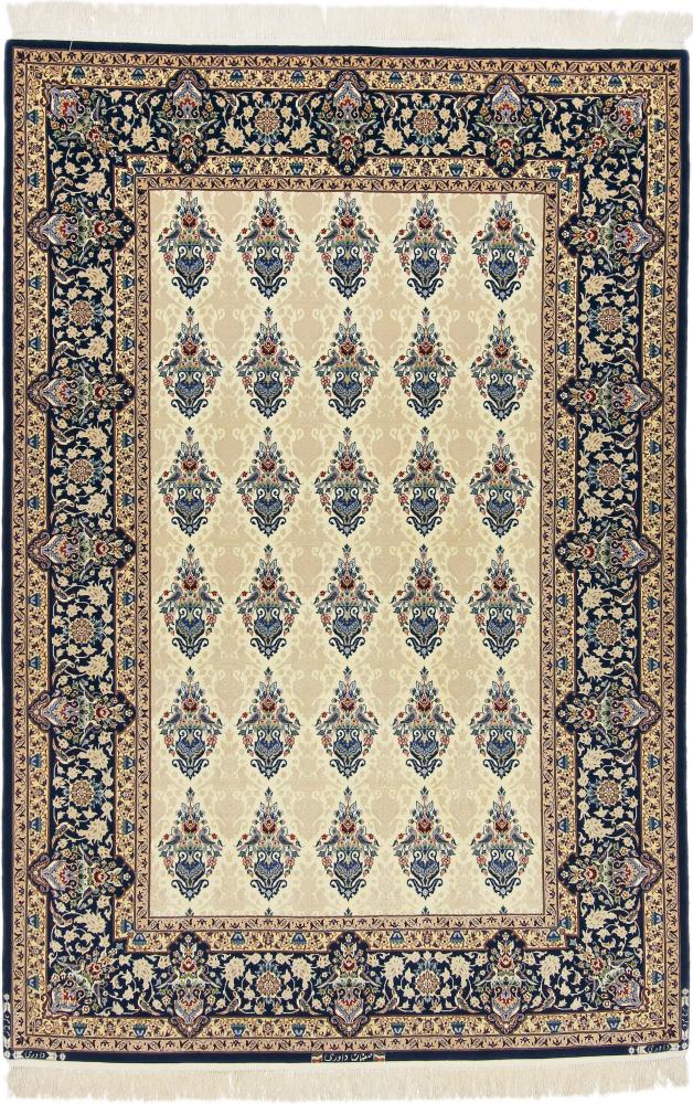 Perzsa szőnyeg Iszfahán Signed Selyemfonal 223x152 223x152, Perzsa szőnyeg Kézzel csomózva