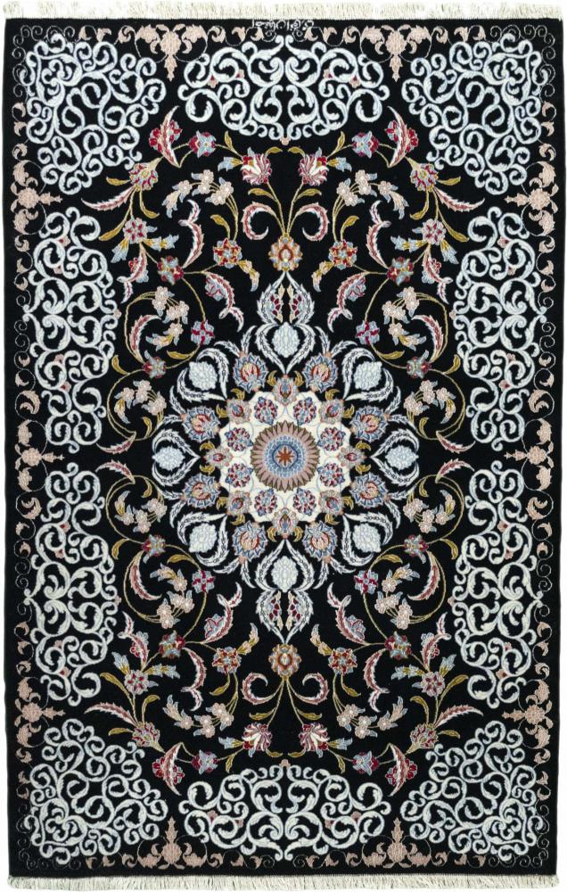 Persian Rug Isfahan Silk Warp 5'7"x3'8" 5'7"x3'8", Persian Rug Knotted by hand