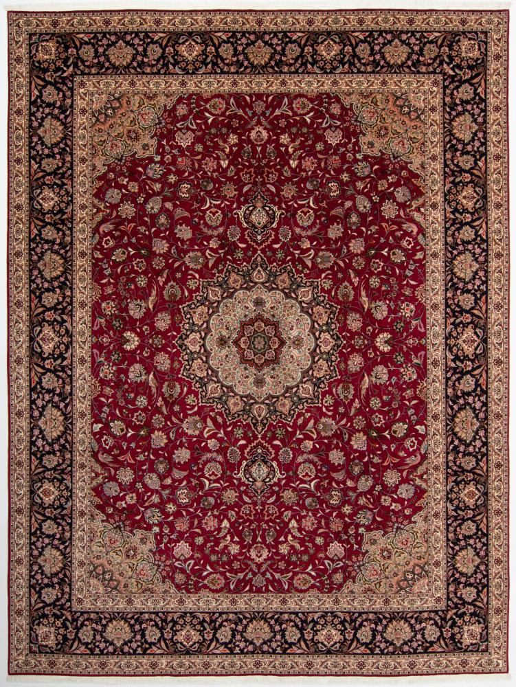Persian Rug Tabriz 50Raj 12'10"x9'9" 12'10"x9'9", Persian Rug Knotted by hand