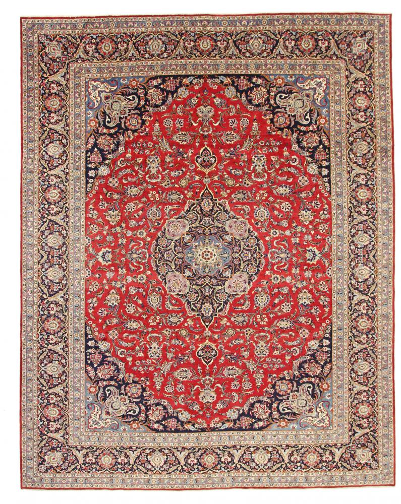 Persian Rug Keshan Signed Esfahaniyan 13'1"x10'4" 13'1"x10'4", Persian Rug Knotted by hand