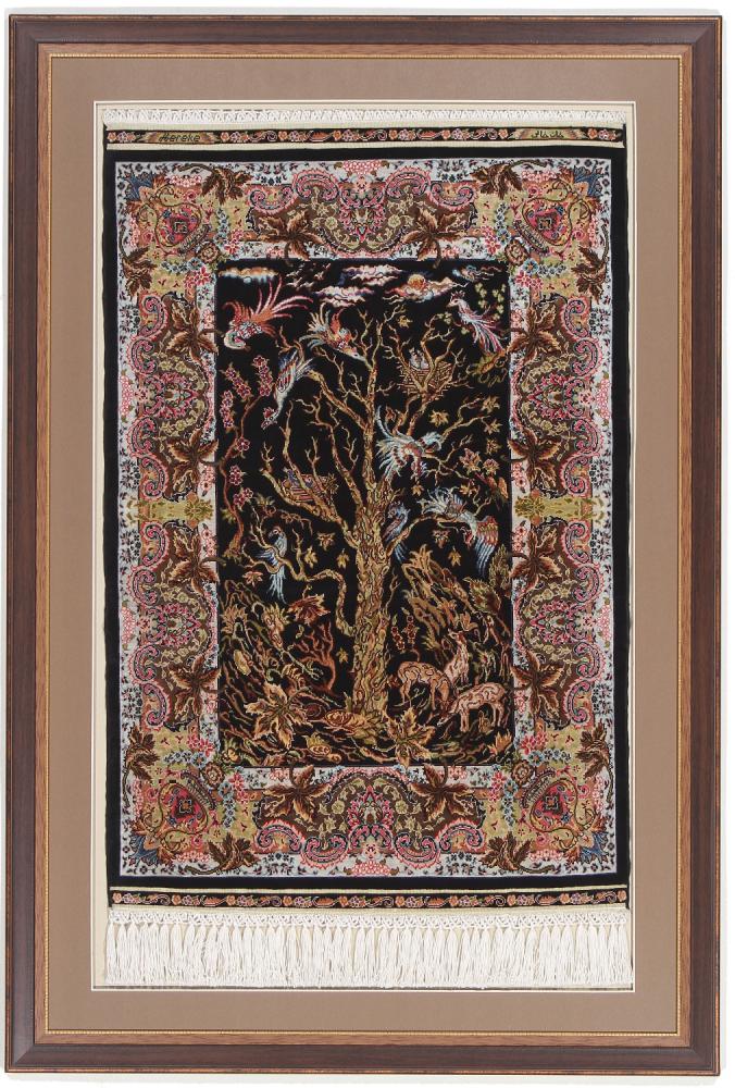  Hereke Zijde 2'3"x1'6" 2'3"x1'6", Perzisch tapijt Handgeknoopte
