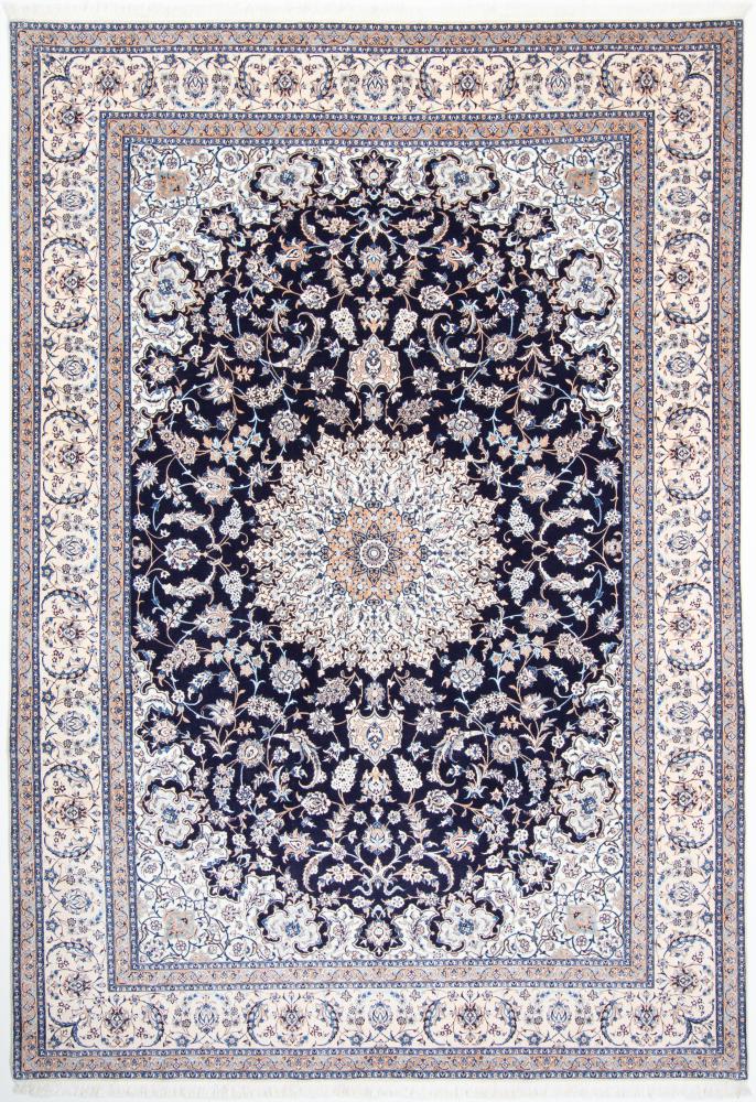 Persian Rug Nain 6La 10'3"x7'3" 10'3"x7'3", Persian Rug Knotted by hand