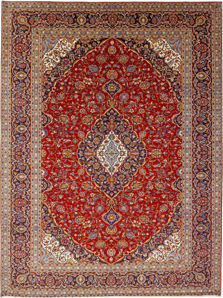 Tapis persan Kashan 13'0"x9'8" 13'0"x9'8", Tapis persan Noué à la main