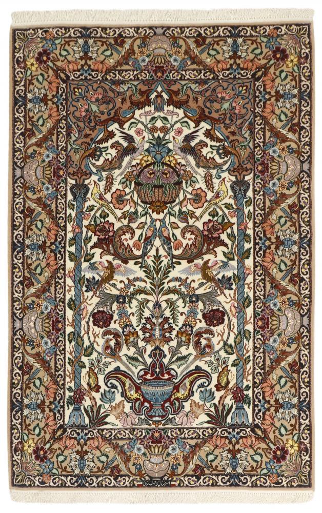 Tapis persan Ispahan Chaîne de Soie 201x126 201x126, Tapis persan Noué à la main